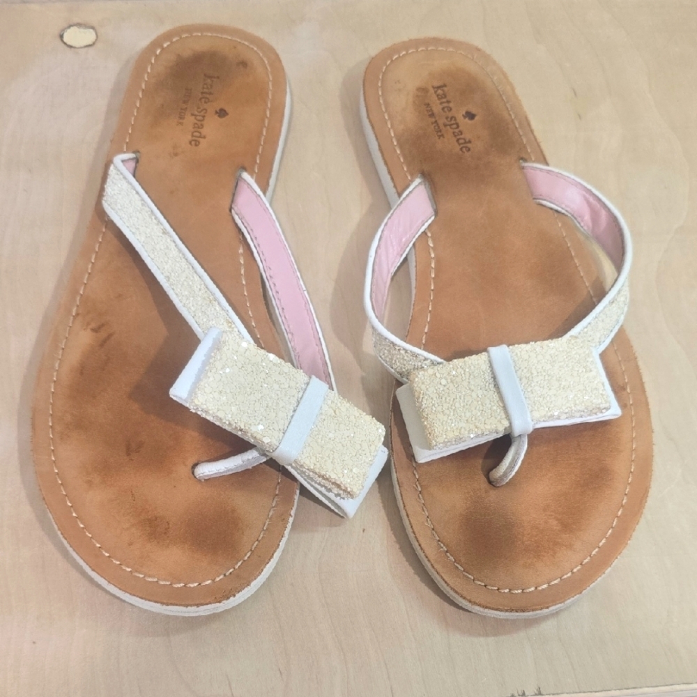 🌴 KATE SPADE GLITTER SLIDE SANDALS